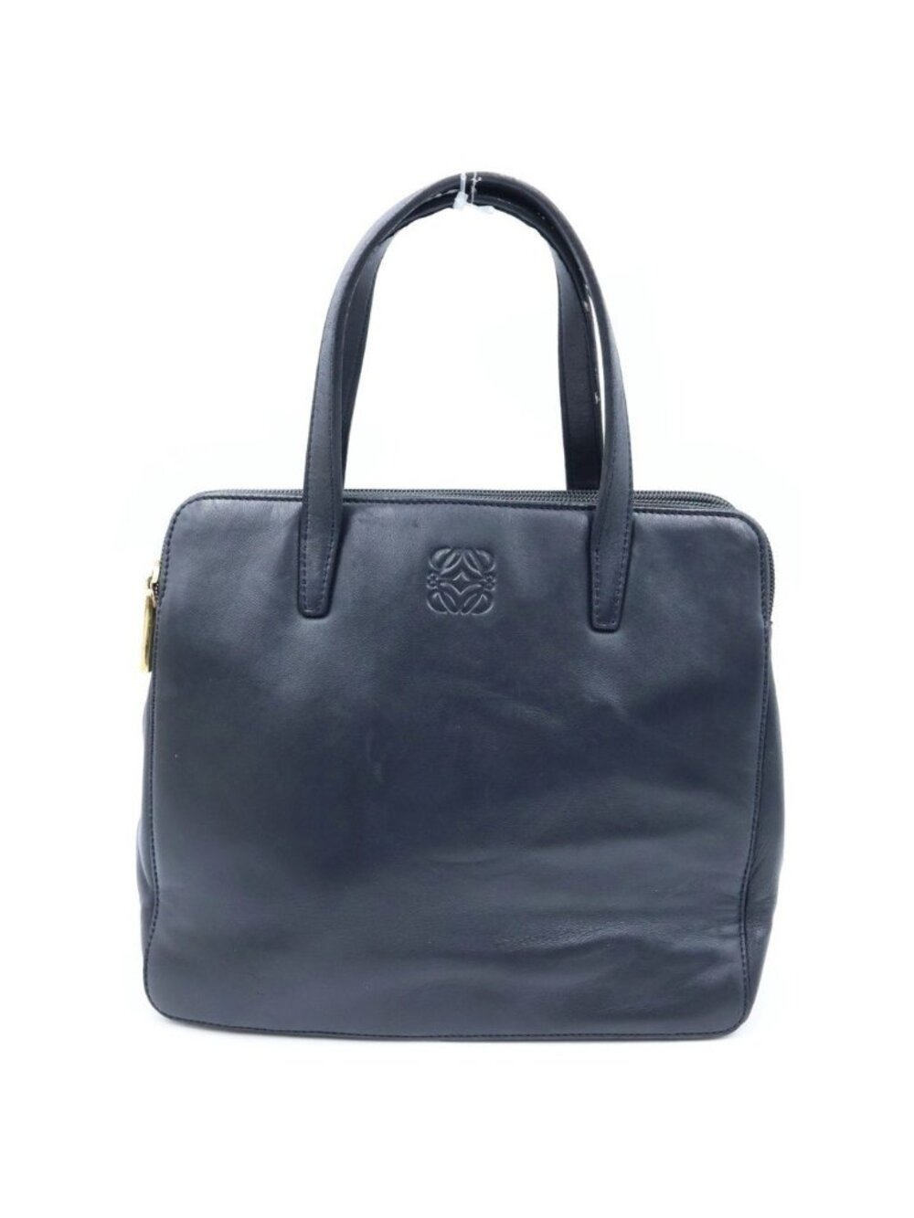 Loewe Anagram Handbag Black Leather Gold